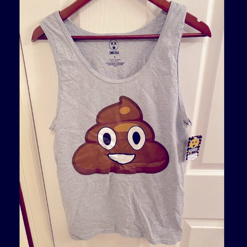 Emoji Gray Tank Top Funny 💩